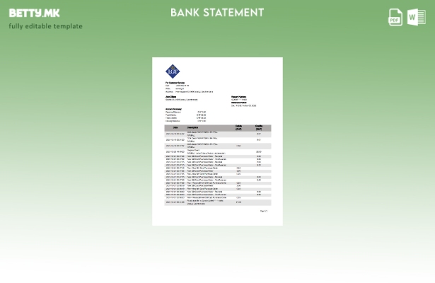 модерен стил Лихтенштајн LGT извод од банкарски збор. шаблон